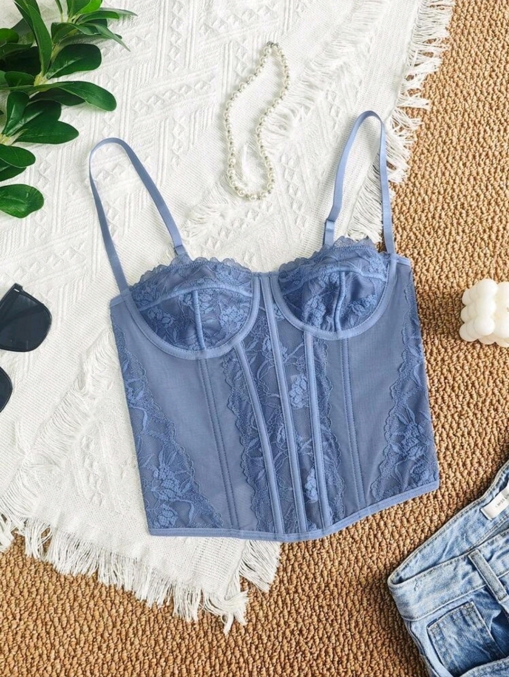 Pretty Girl Store Lace Mesh Strapless  Camisole - Picture 6 of 11